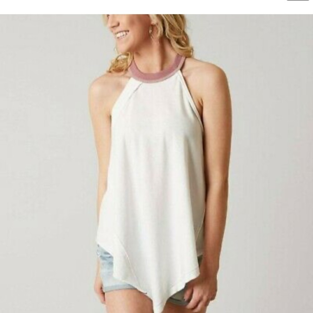 We the Free FP twin peaks ivory halter tank top